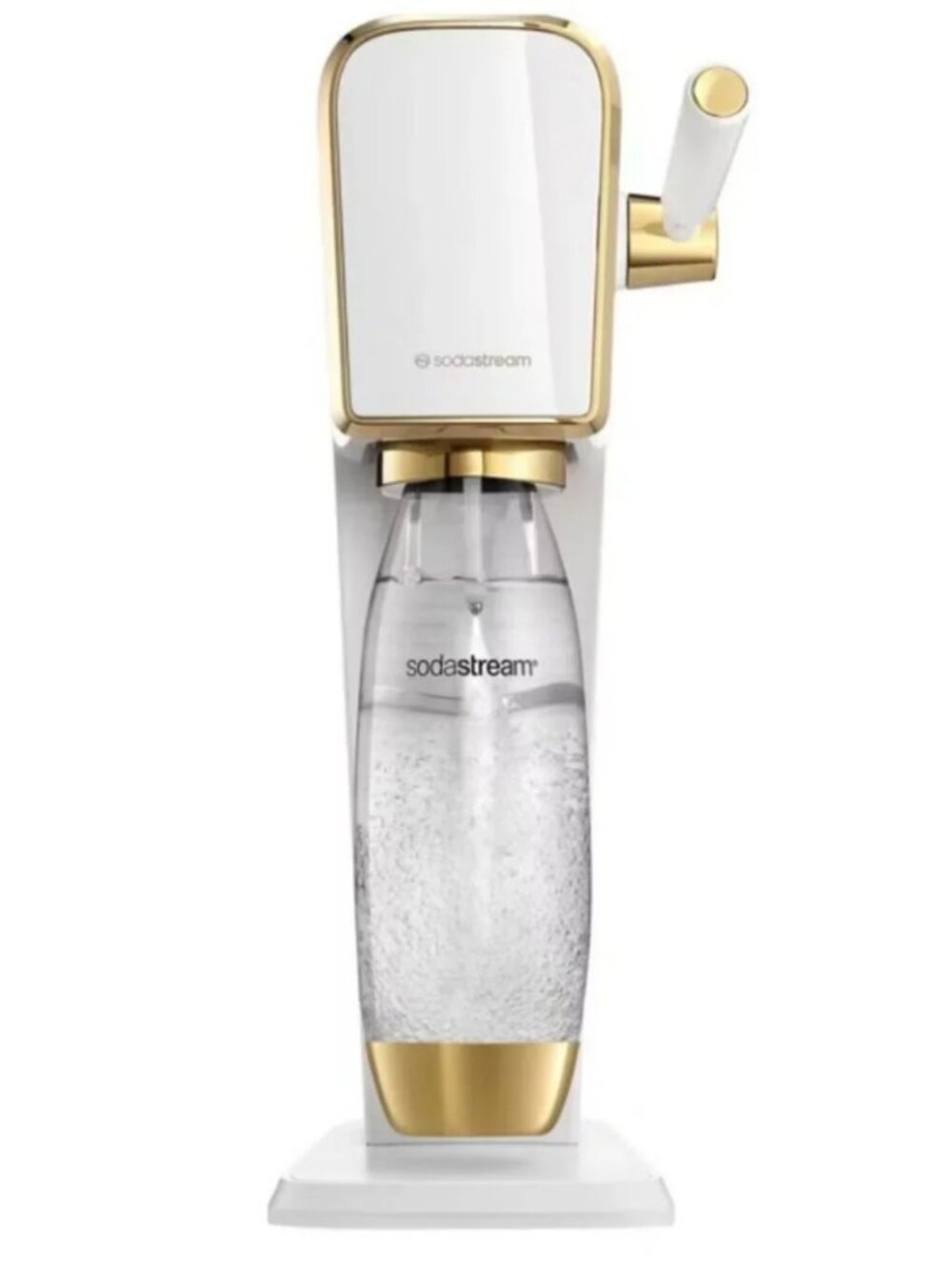 White Gold SodaStream Sparkling Water Maker Machine Modern Kitchen Appliance